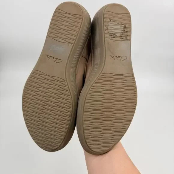 Clarks Collection Reedly Juno Wedge Nubuck Sandals Soft Cushion Womens US 12W - Picture 12 of 12